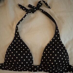 Black Polka Dot Bikini Top